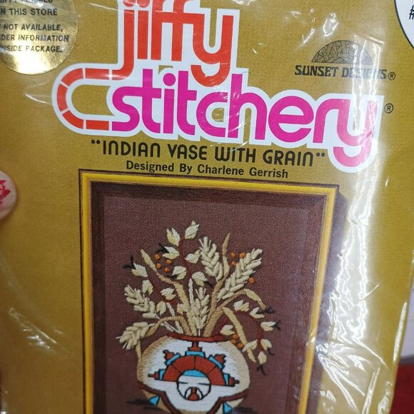 Jiffy Stitchery Indian Vase With Grain Embroidery Kit #289 By Sunset Designs - Picture 4 of 5